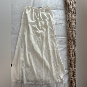 Brandy Melville Cream silk Skirt with lace slit